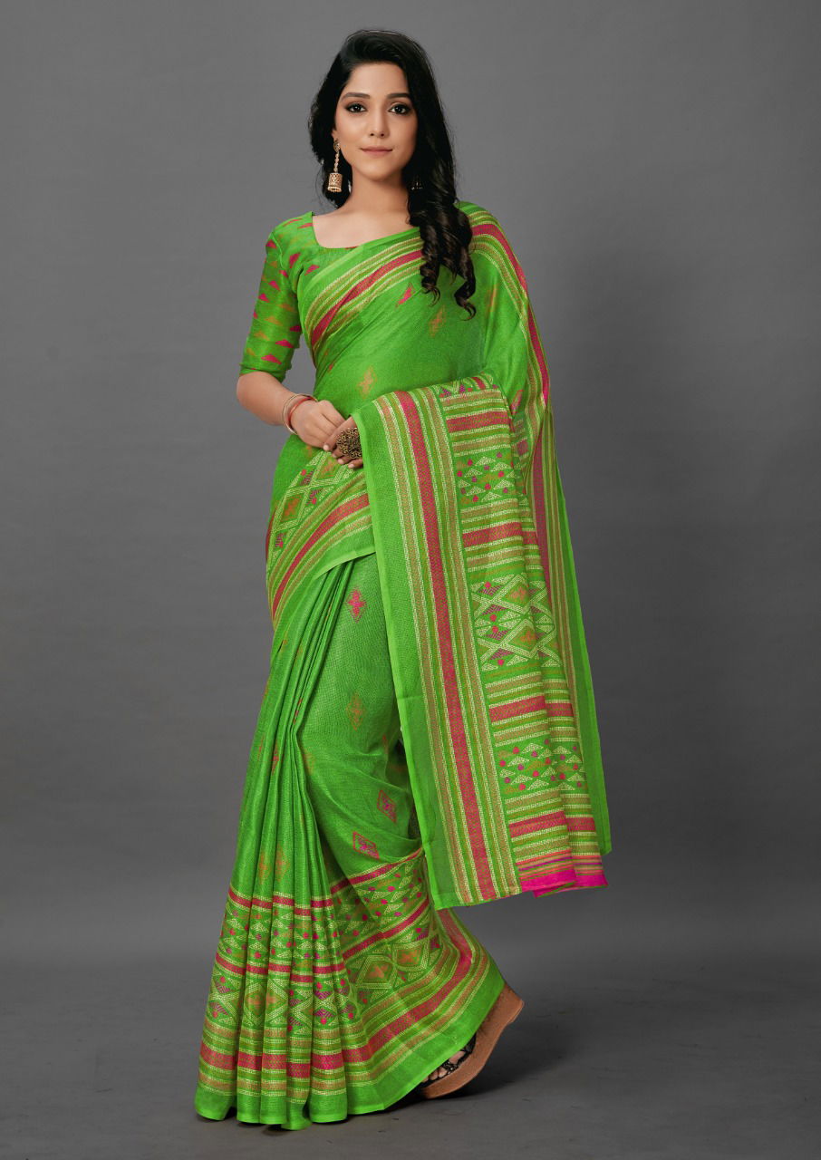 Jute Silk 101 Casual Wear Designer Fancy Silk Sarees Collection